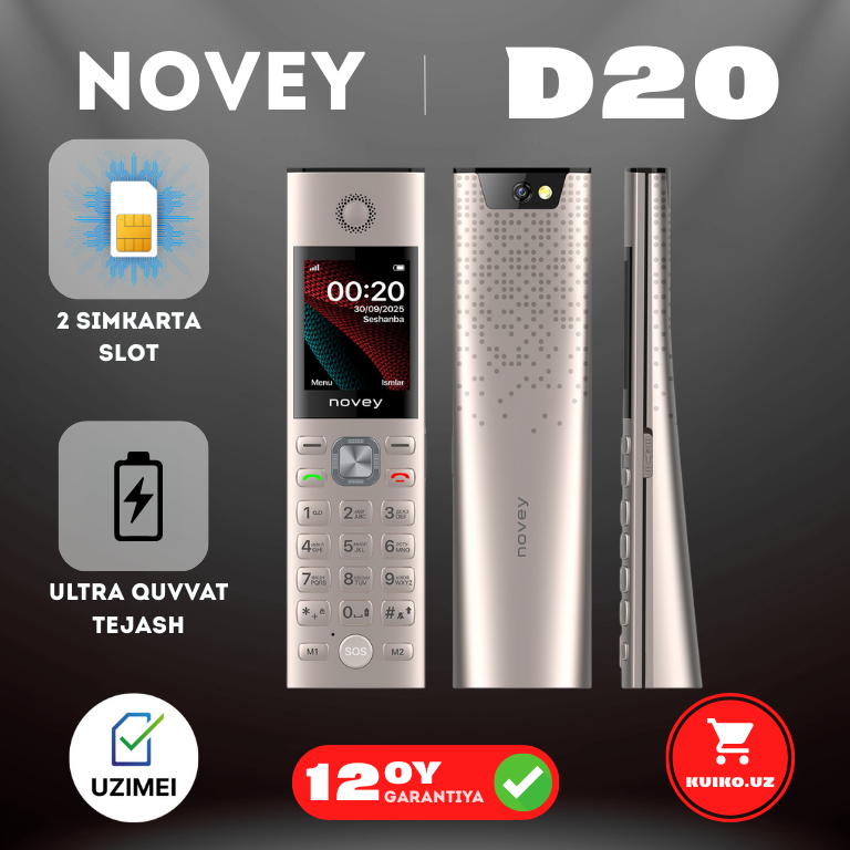 KUIKO.UZ - Купить Кнопочный телефон Novey D20, стальной онлайн с доставкой в маркетплейсе alifshop.uz